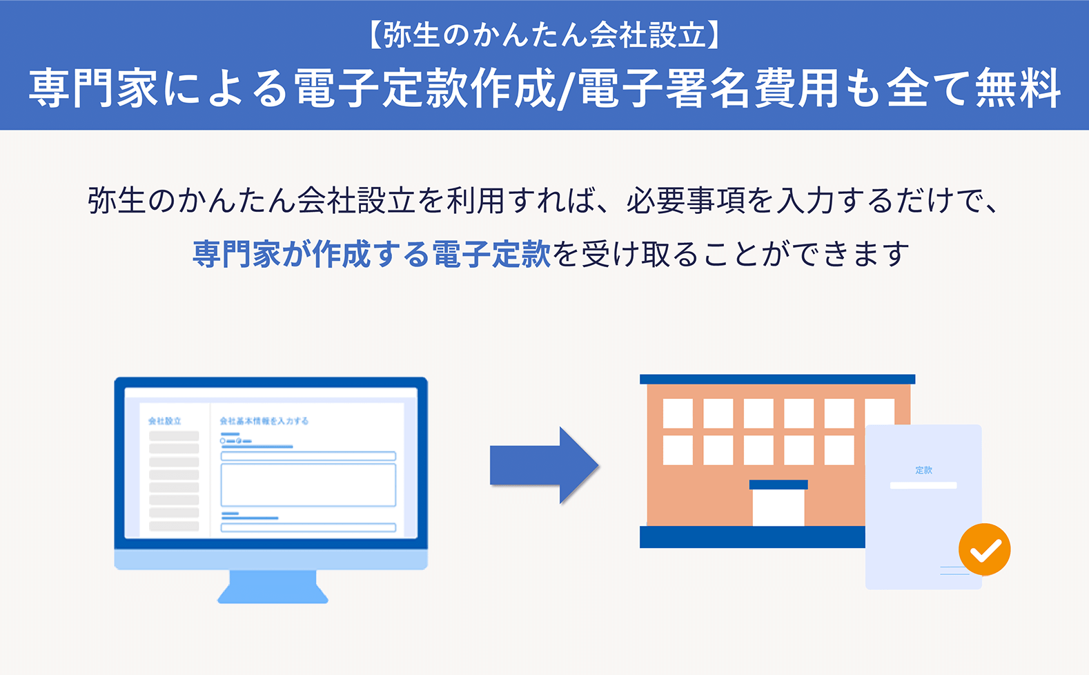 弥生のかんたん会社設立の説明画像